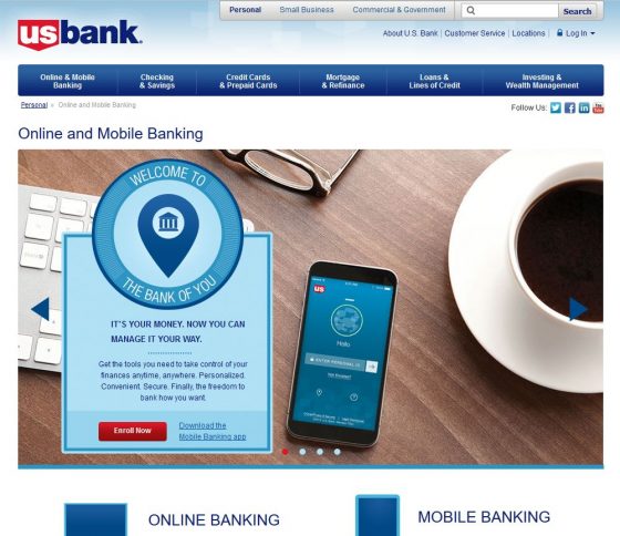 U.S. Bancorp setzt auf die persönliche Ansprache und hat sogar auf der Webseite eine Funktion, über die man seinem Kundenbetreuer für perfekten Service danken kann. (Foto: Screenshot der Webseite für Privatkunden von U.S. Bancorp)